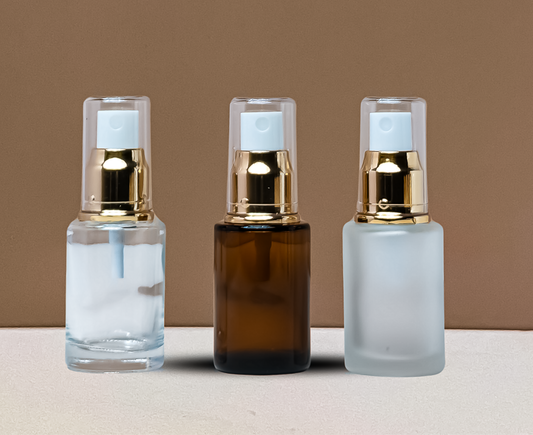 30Ml Glass Bottle With Gold Mist Sprayer (Flat)