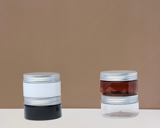 100g Plastic Jar With Silver Aluminium Lid