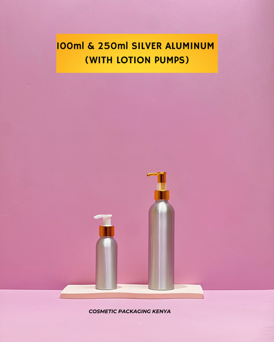 100ml Silver Aluminium - With Lotion Pump