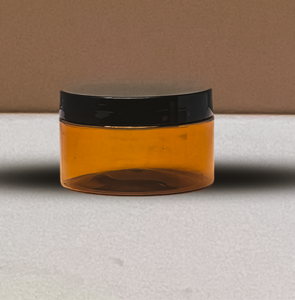250g Wide Plastic Jar With Black Lid