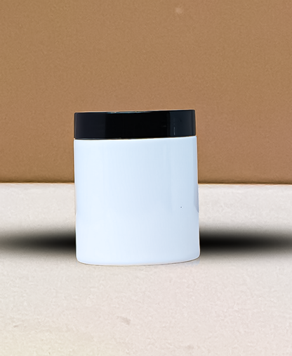 250g Tall Plastic Jar With Black Lid