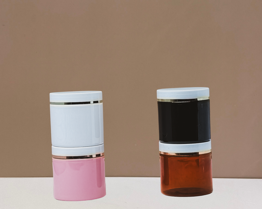 200g Plastic Jar White Lid With Gold Strip