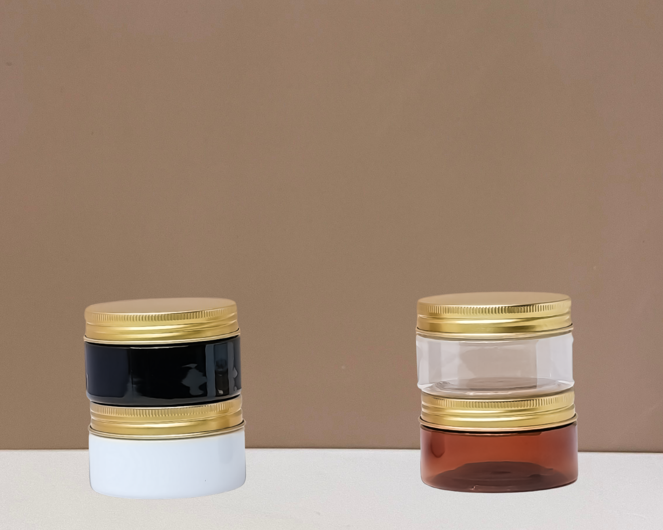 100g Plastic Jar With Gold Aluminium Lid