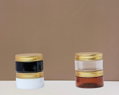 100g Plastic Jar With Gold Aluminium Lid