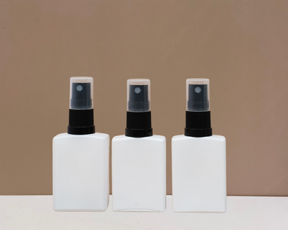 30ml Rectangle Glass Bottle with Black Mist Sprayer