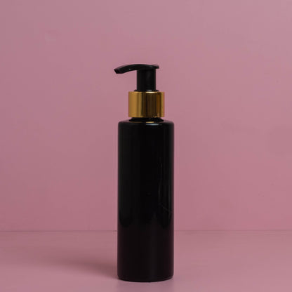 150Ml Pet Bottle With Old Gold Black Lotion Pump