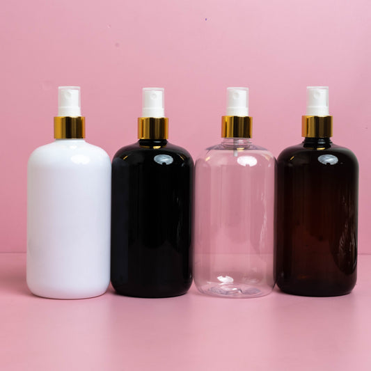 500Ml Short Pet Bottle With Gold Mist Spray