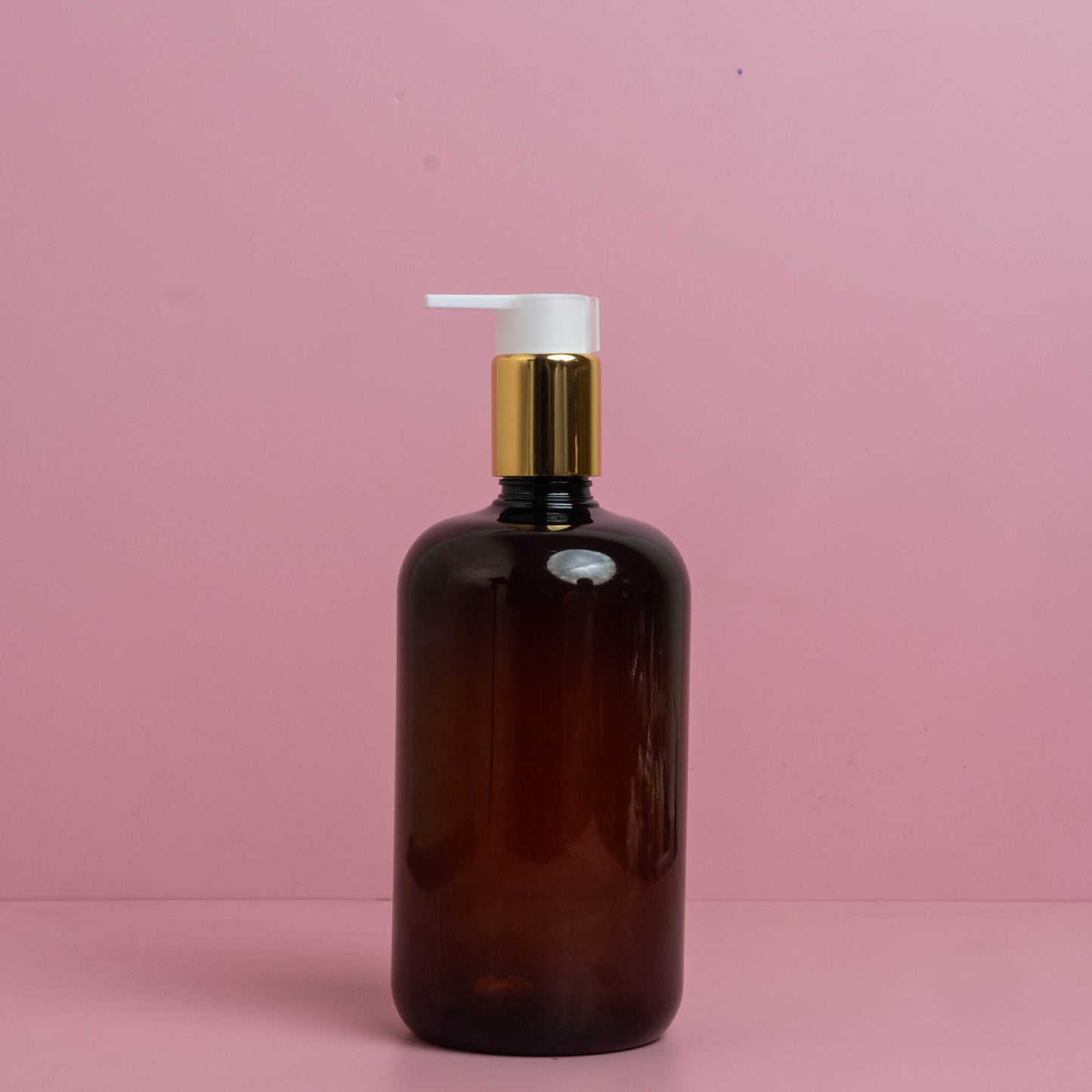 500Ml Short Pet Bottle With New Gold White Lotion Pump
