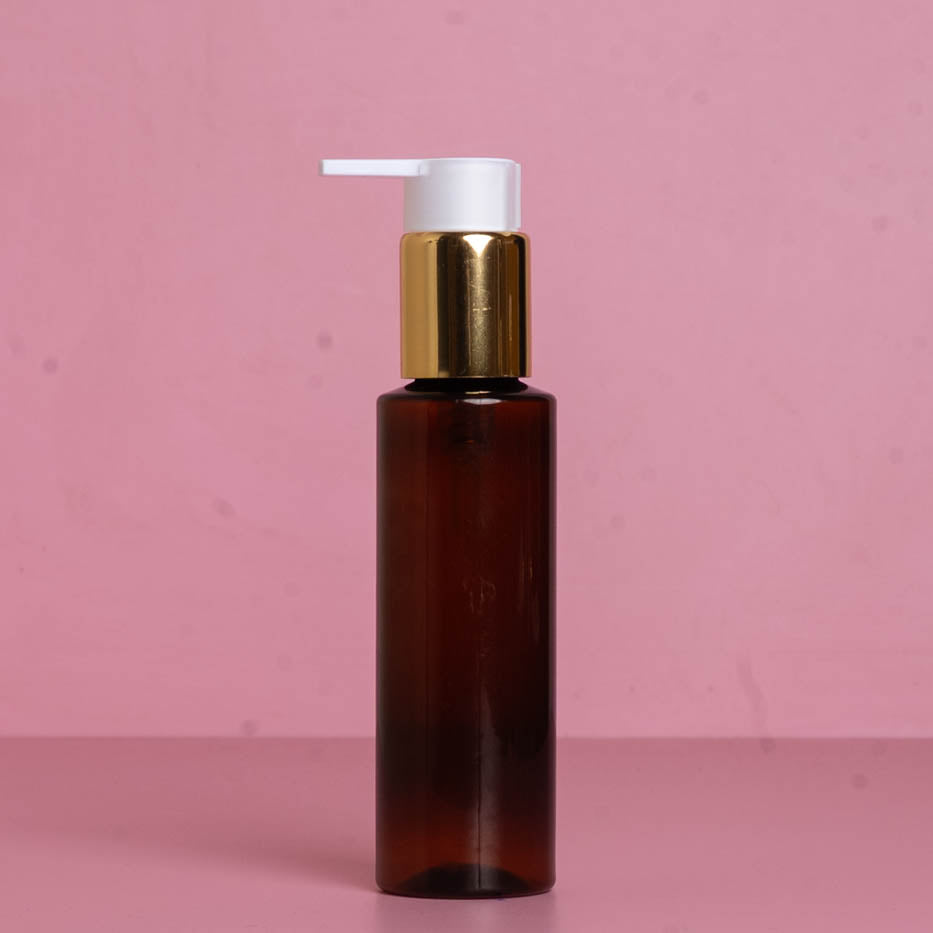 100Ml Pet Bottle With New Gold White Lotion Pump