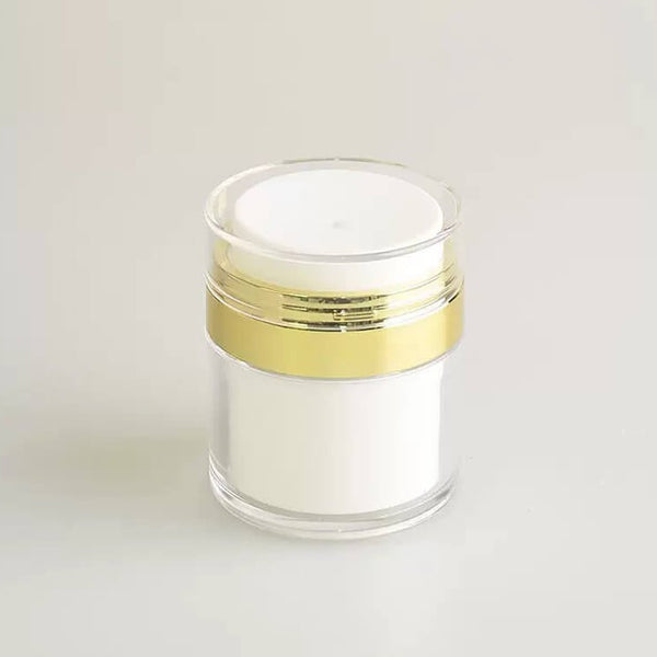 50g White Airless Jar With Gold Strip