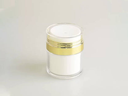 50g White Airless Jar With Gold Strip