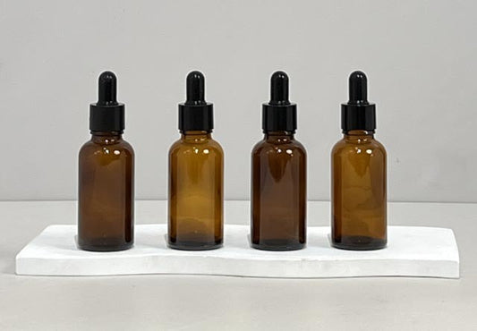 30Ml Glass Bottle With Black Smooth Tamper Proof Dropper (Round)
