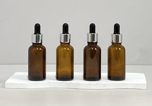 30Ml Glass Bottle With Silver Black Dropper