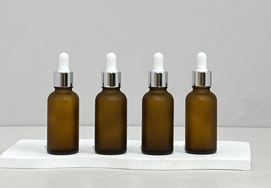 30Ml Glass Bottle With Silver White Dropper