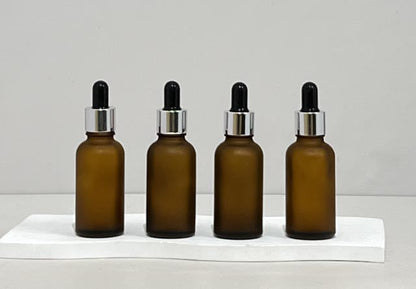 30Ml Glass Bottle With Silver Black Dropper