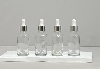 30Ml Glass Bottle With Silver White Dropper