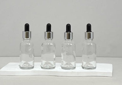 30Ml Glass Bottle With Silver Black Dropper