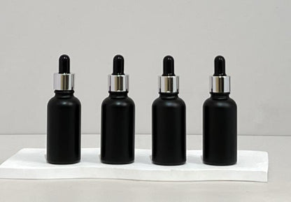 30Ml Glass Bottle With Silver Black Dropper