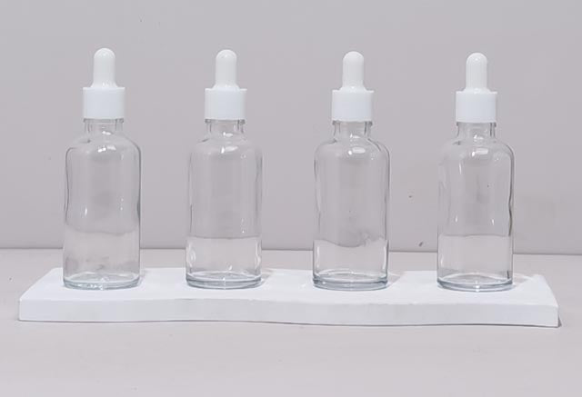 50Ml Glass Bottle With Plain White Dropper (Round)