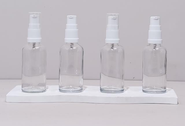 50Ml Glass Bottle With White Treatment Pump (Round)