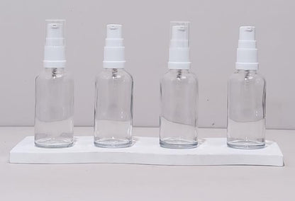 50Ml Glass Bottle With White Treatment Pump (Round)