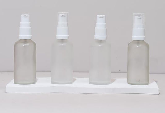 50Ml Glass Bottle With White Treatment Pump (Round)