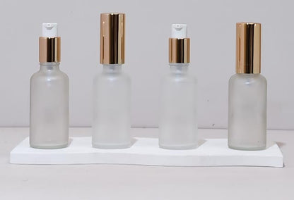 50Ml Glass Bottle With Gold Treatment Pump (Round)