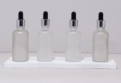50Ml Glass Bottle With Silver Black Dropper (Round)