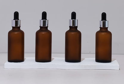 50Ml Glass Bottle With Silver Black Dropper (Round)