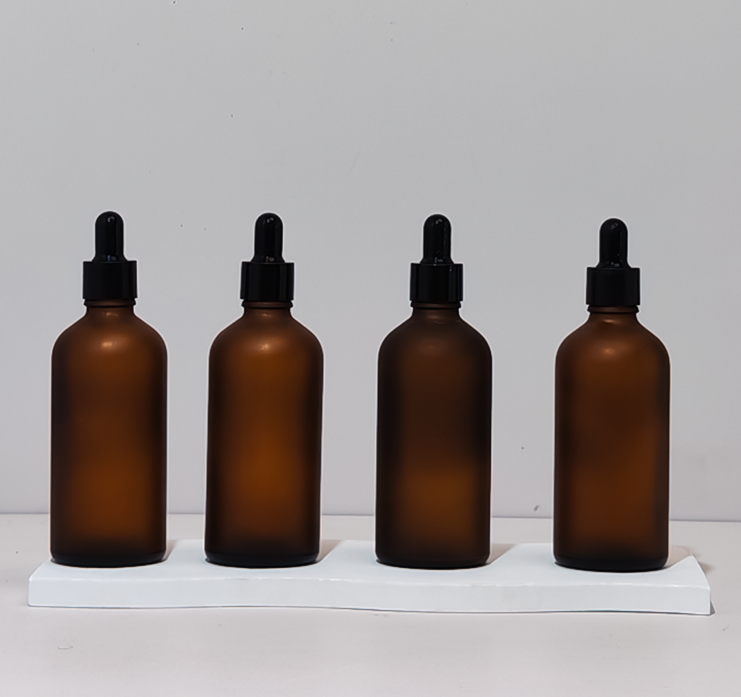 100Ml Glass Bottle With Black Smooth Dropper (Round)