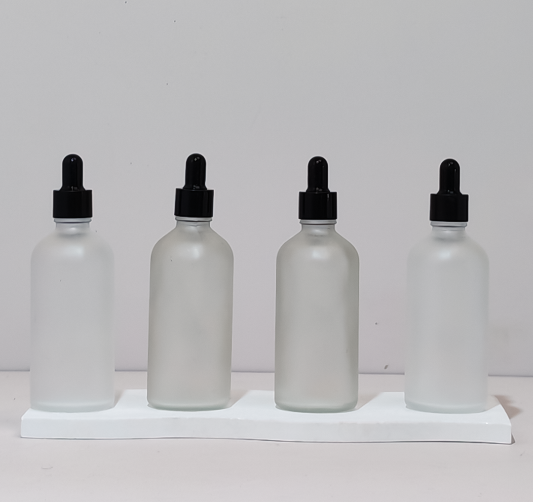 100Ml Glass Bottle With Black Smooth Dropper (Round)