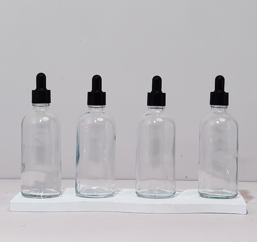 100Ml Glass Bottle With Black Smooth Dropper (Round)