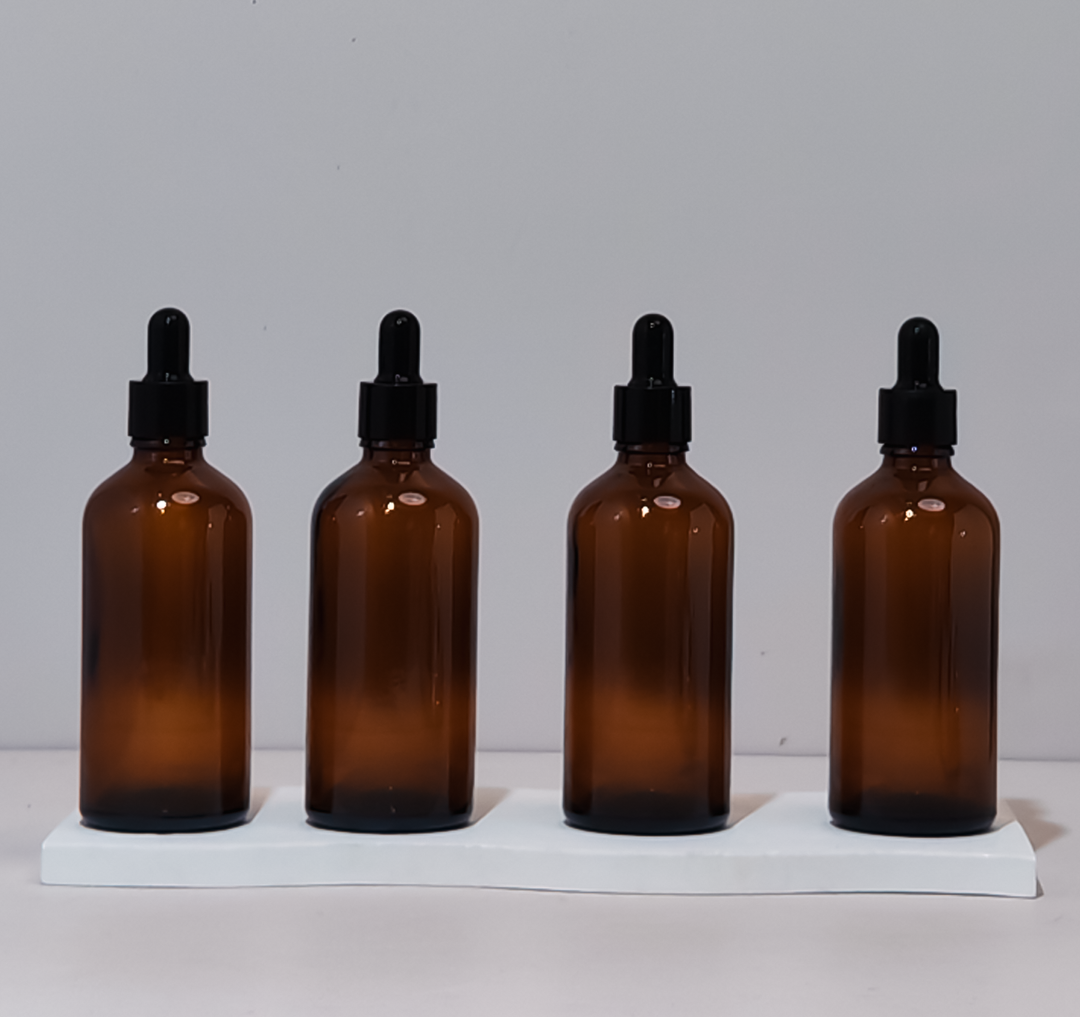 100Ml Glass Bottle With Black Smooth Dropper (Round)