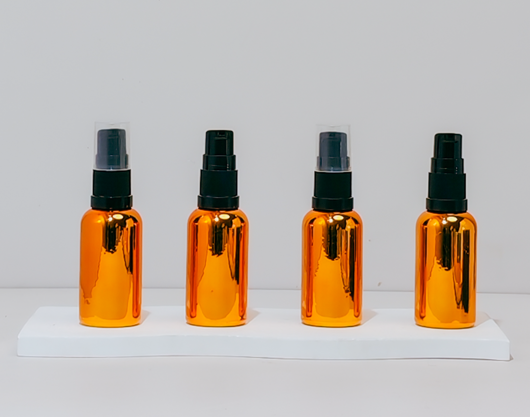 30Ml Glass Botte With Black Treatment Pump (Round)