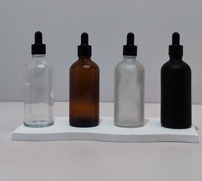 100Ml Glass Bottle With Black Smooth Dropper (Round)