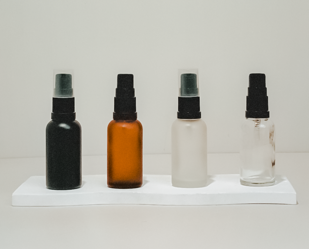 30Ml Glass Botte With Black Treatment Pump (Round)