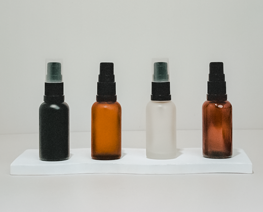 30Ml Glass Botte With Black Treatment Pump (Round)