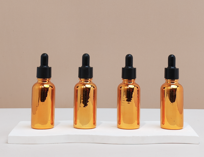 30Ml Glass Bottle With Black Smooth Dropper (Round)