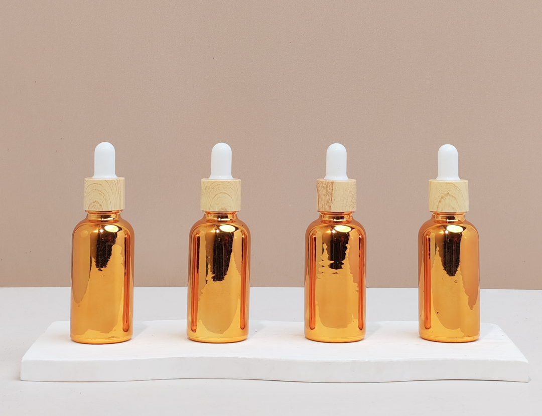 30ml Glass Bottle with Bamboo White