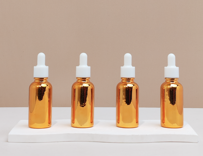 30Ml Glass Bottle With Plain White Dropper (Round)