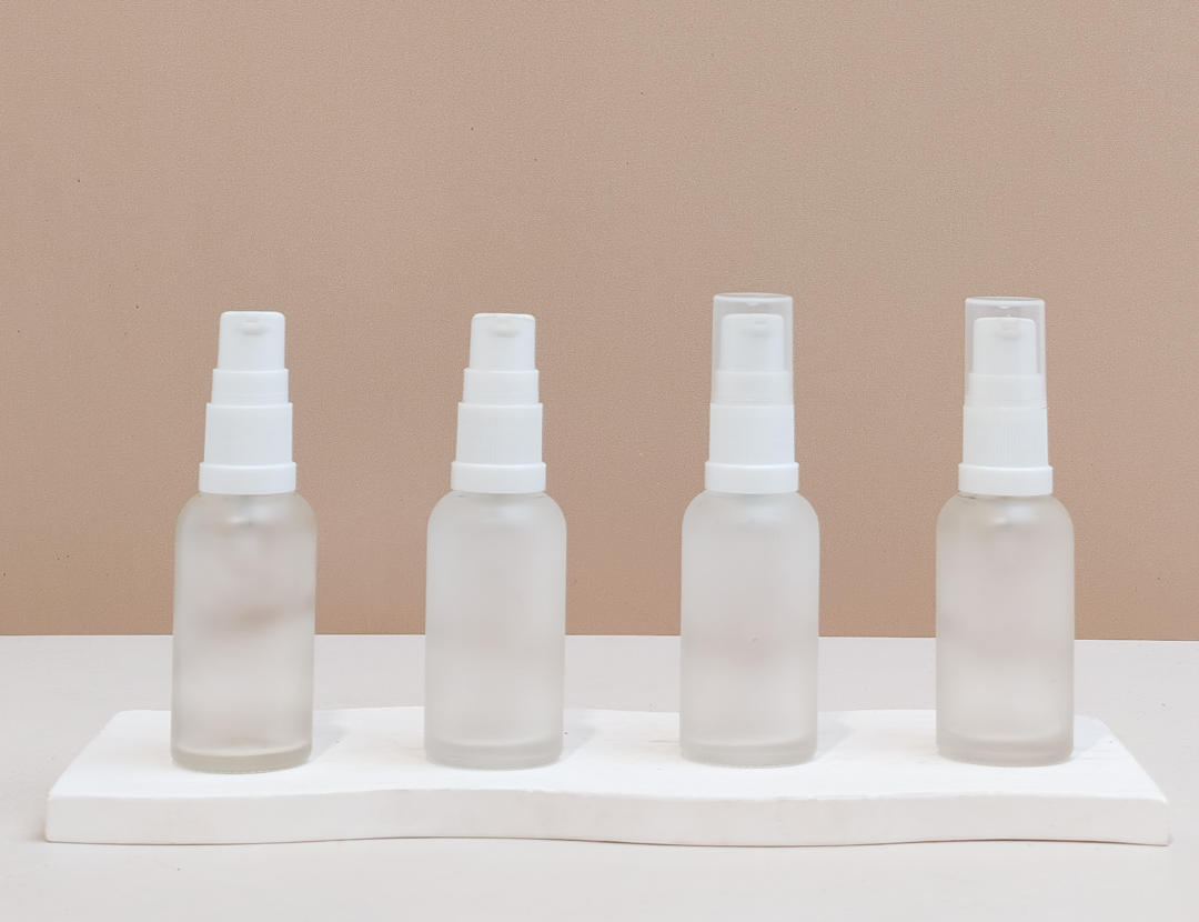 30Ml Glass Bottle With White Mist Sprayer (Round)