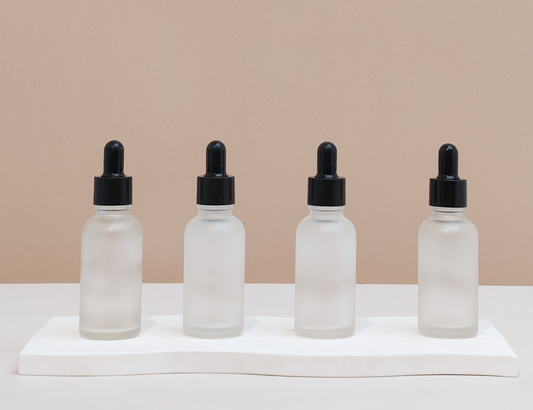 30Ml Glass Bottle With Black Smooth Dropper (Round)