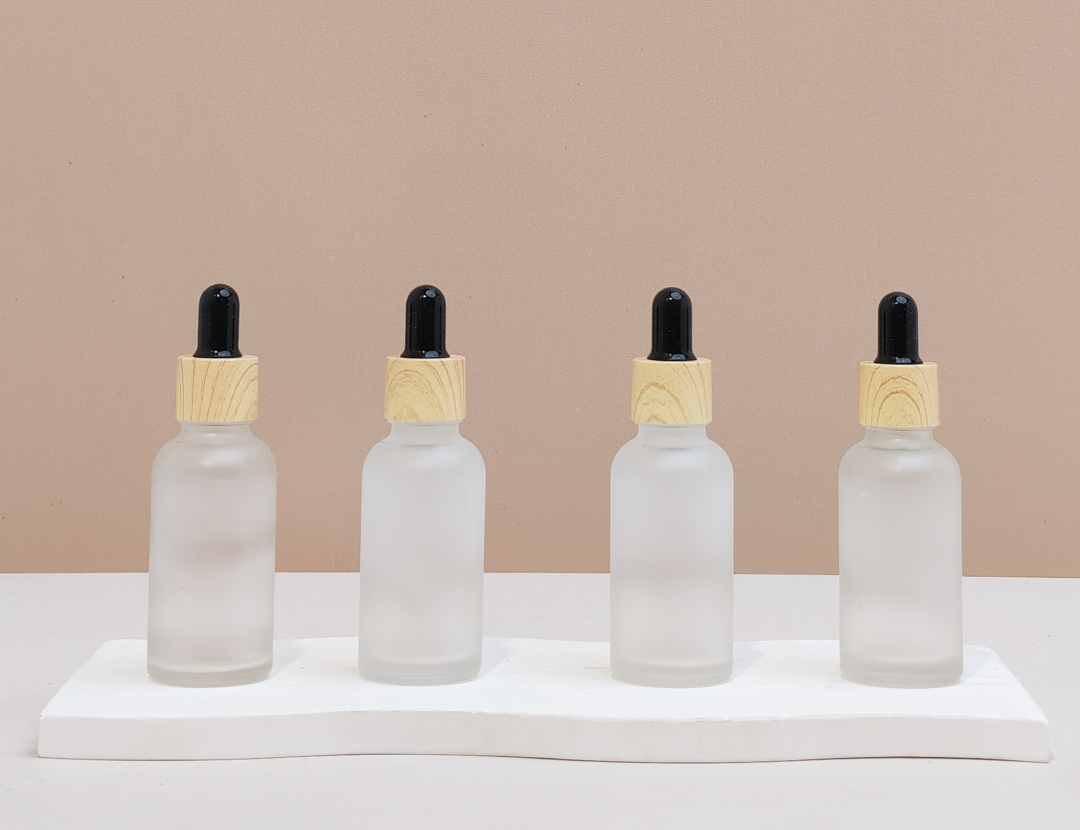 30ml Glass Bottle with Bamboo Black Dropper
