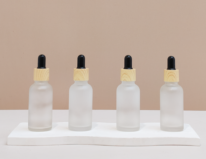 30ml Glass Bottle with Bamboo Black Dropper