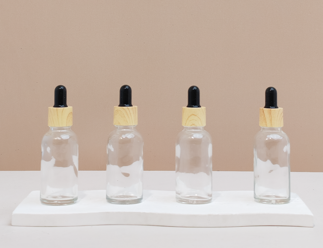 30ml Glass Bottle with Bamboo Black Dropper