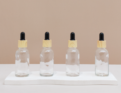 30ml Glass Bottle with Bamboo Black Dropper