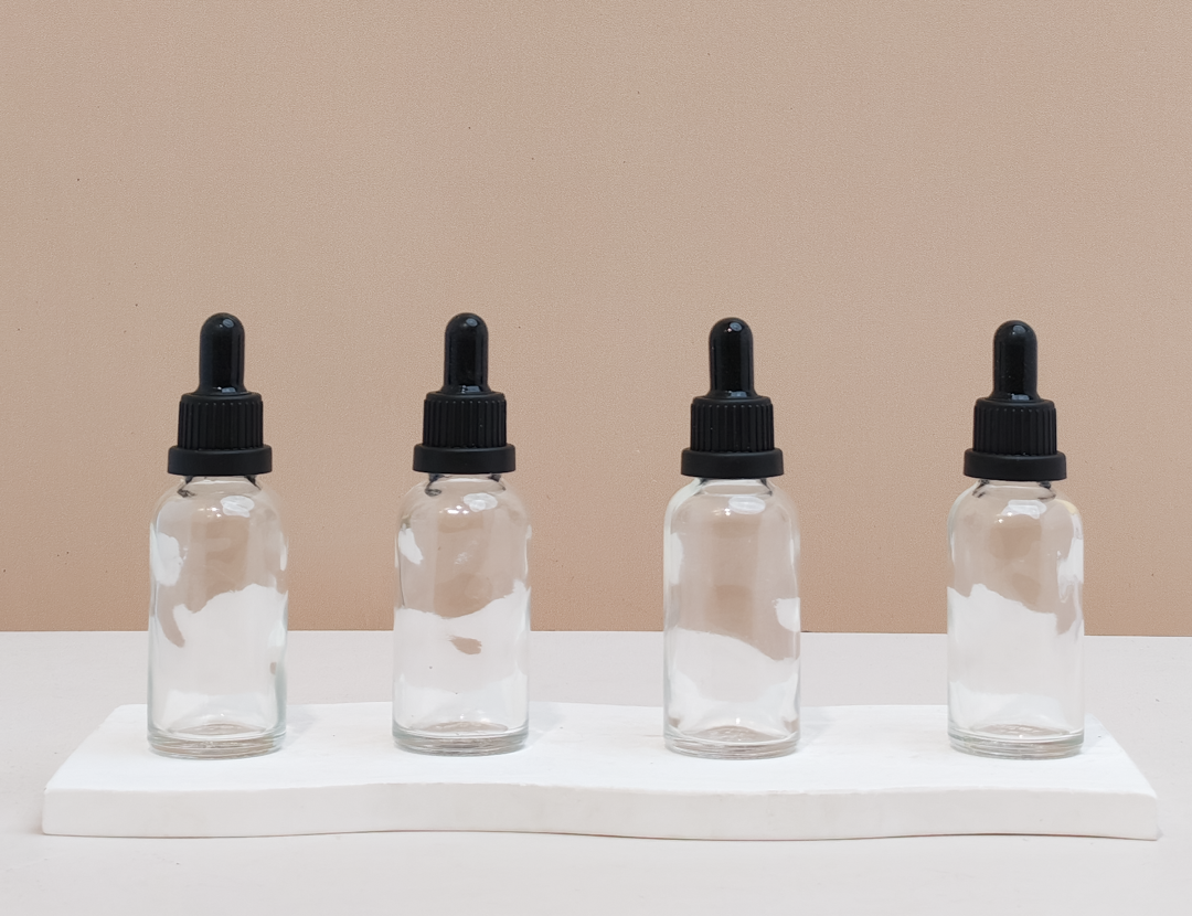30Ml Glass Bottle With Black Tamper Proof Dropper (Round)