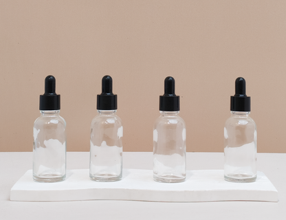 30Ml Glass Bottle With Black Smooth Dropper (Round)