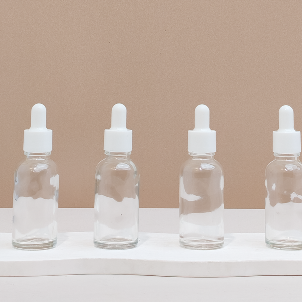 30Ml Glass Bottle With Plain White Dropper (Round)