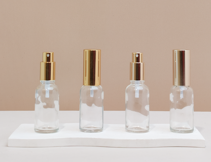 30Ml Glass Bottle With Gold Mist Sprayer (Round)
